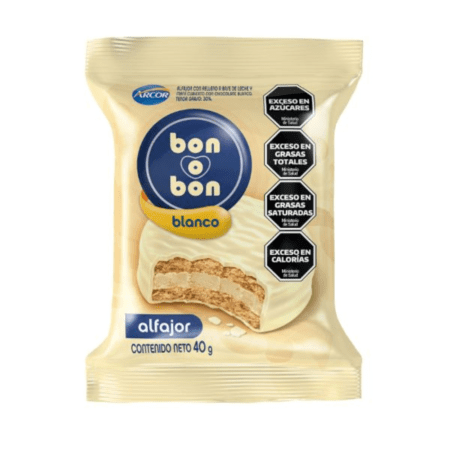 ALFAJOR SIMPLE BON O BON BLANCO 40X40G