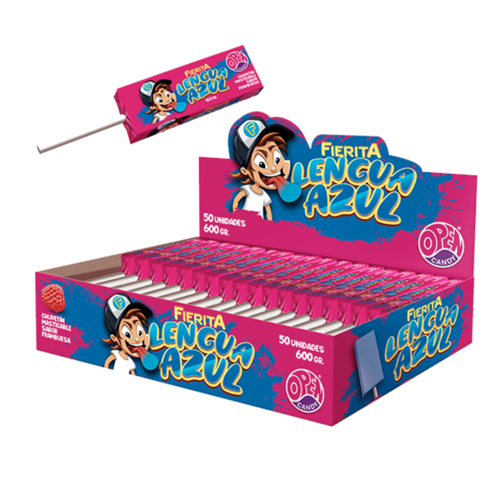 FIERITA CHUPETIN MASTICABLE PINTA LENGUA AZUL X50U