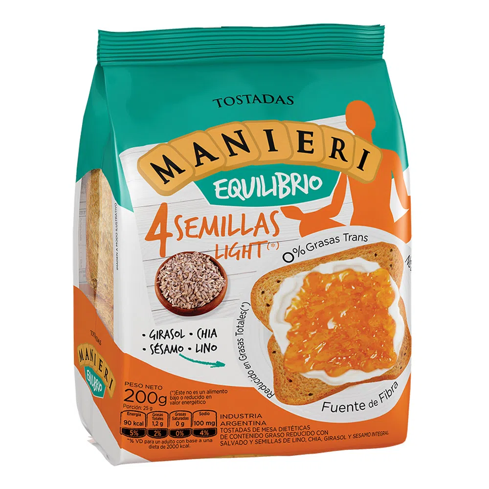 MANIERI TOSTADAS 5 SEMILLAS 12X200G