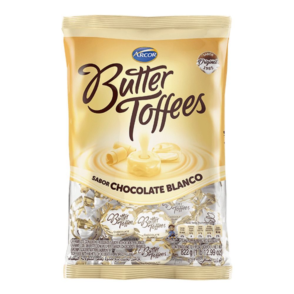 CARAMELOS ARCOR BUTTER TOFFEE CHOC. BCO. X822G