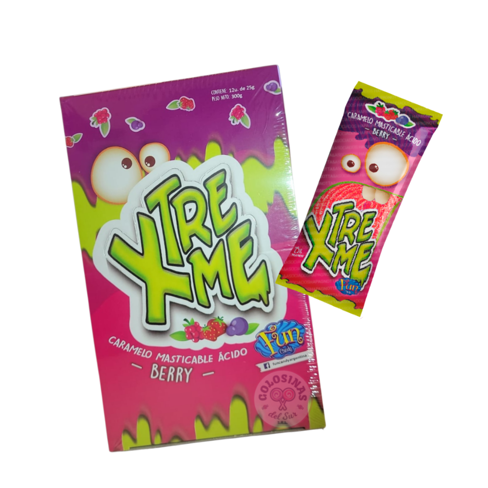 XTREME CARAMELOS MASTICABLES ACIDOS BERRY 12X25G