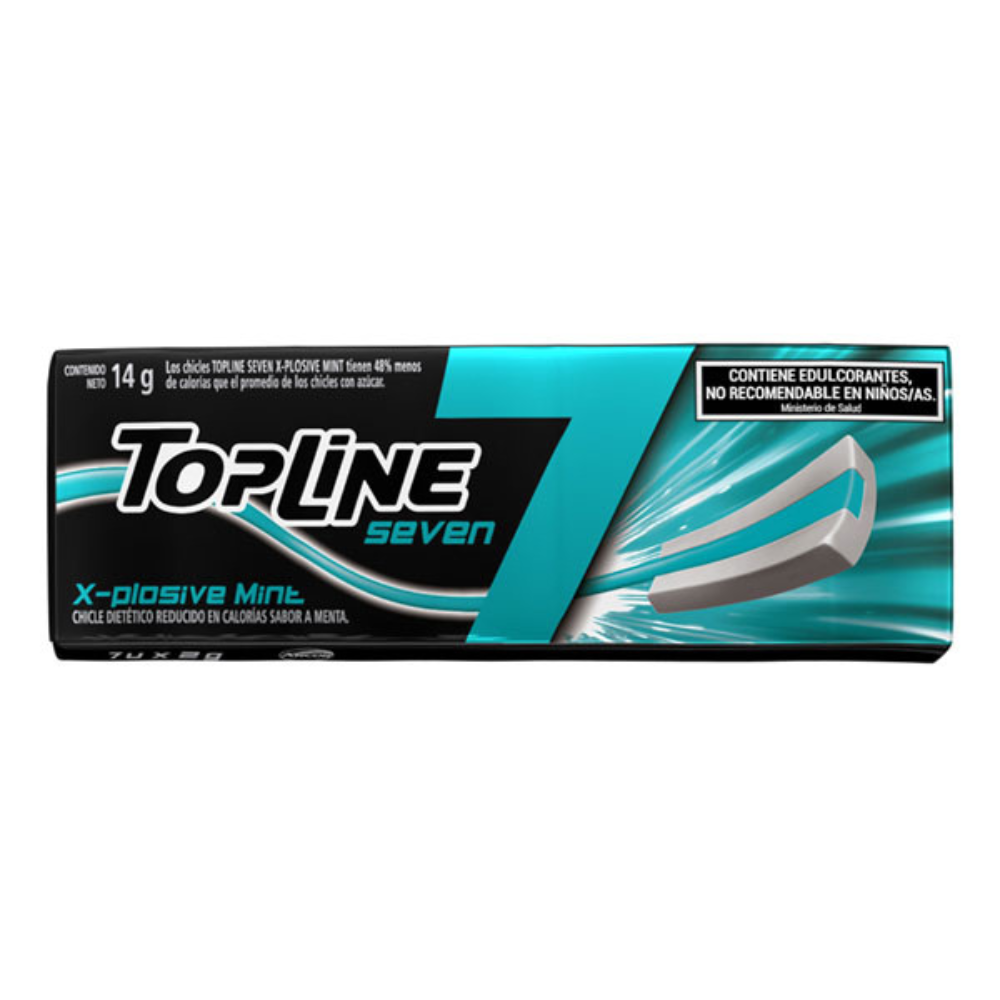 CHICLE TOPLINE 7 MENTA 16X14G