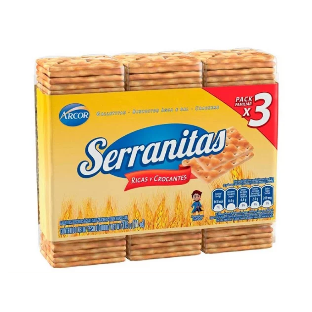 SERRANITAS GALLETITAS TRIPACK 14X315G