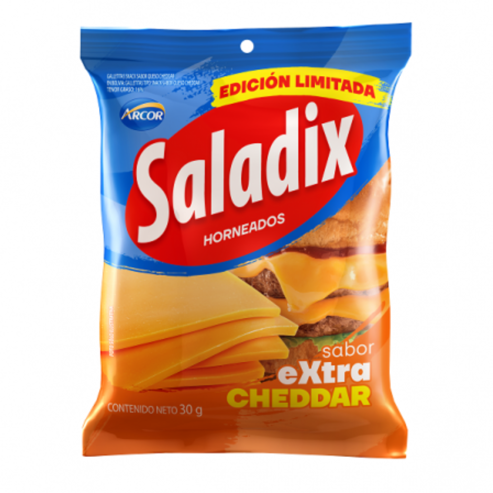 GALLETITAS SALADIX TIRA EXTRA CHEDDAR 6X30G