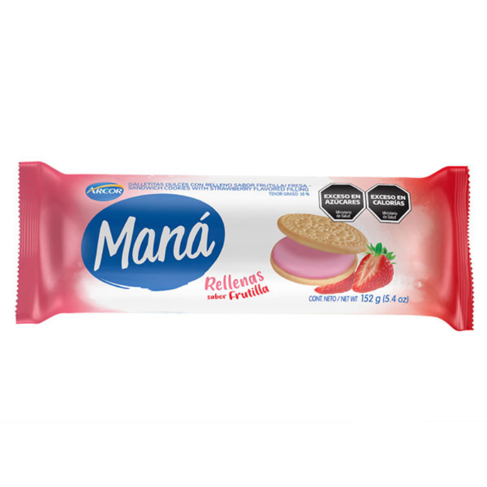 GALLETITAS MANA RELLENA FRUTILLA 36X165G