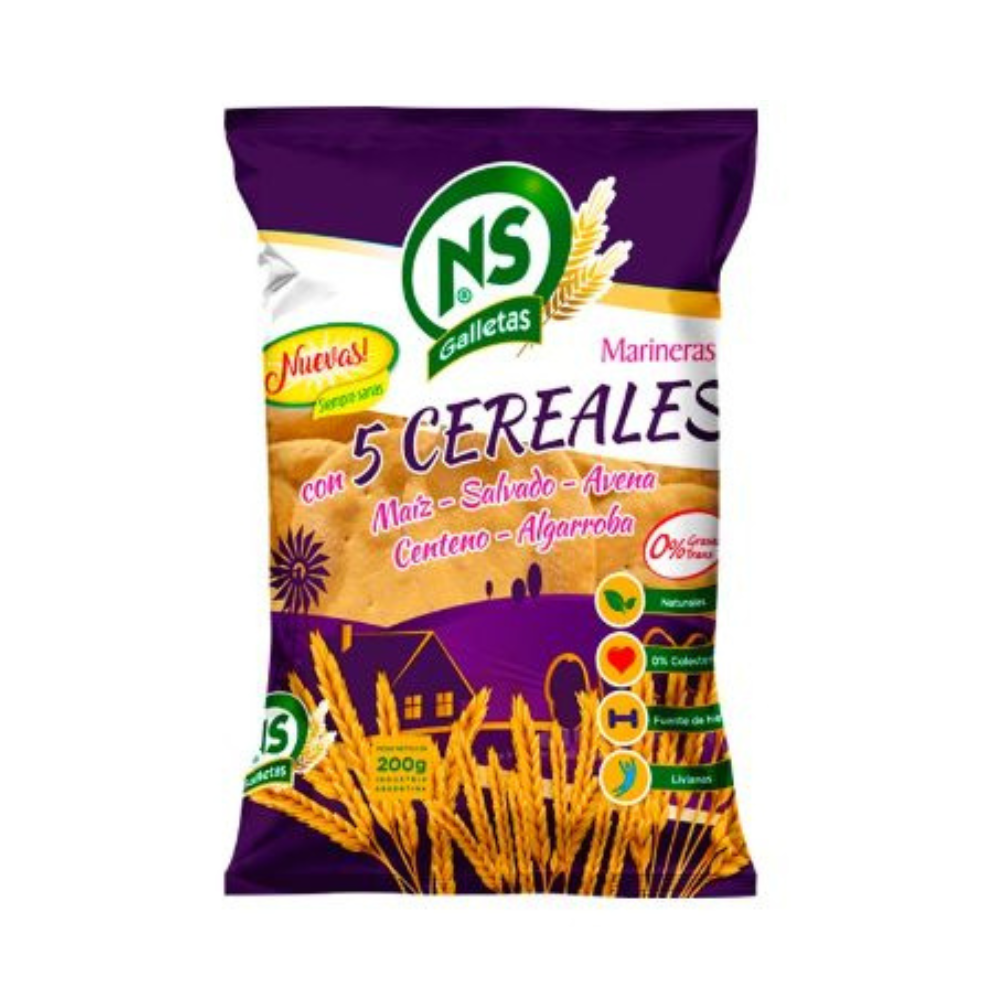 NS GALLETITAS MARINERAS 5 CEREALES 12X200G