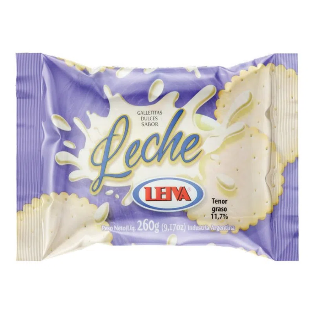 LEIVA GALLETITAS DULCES SABOR LECHE 12X260