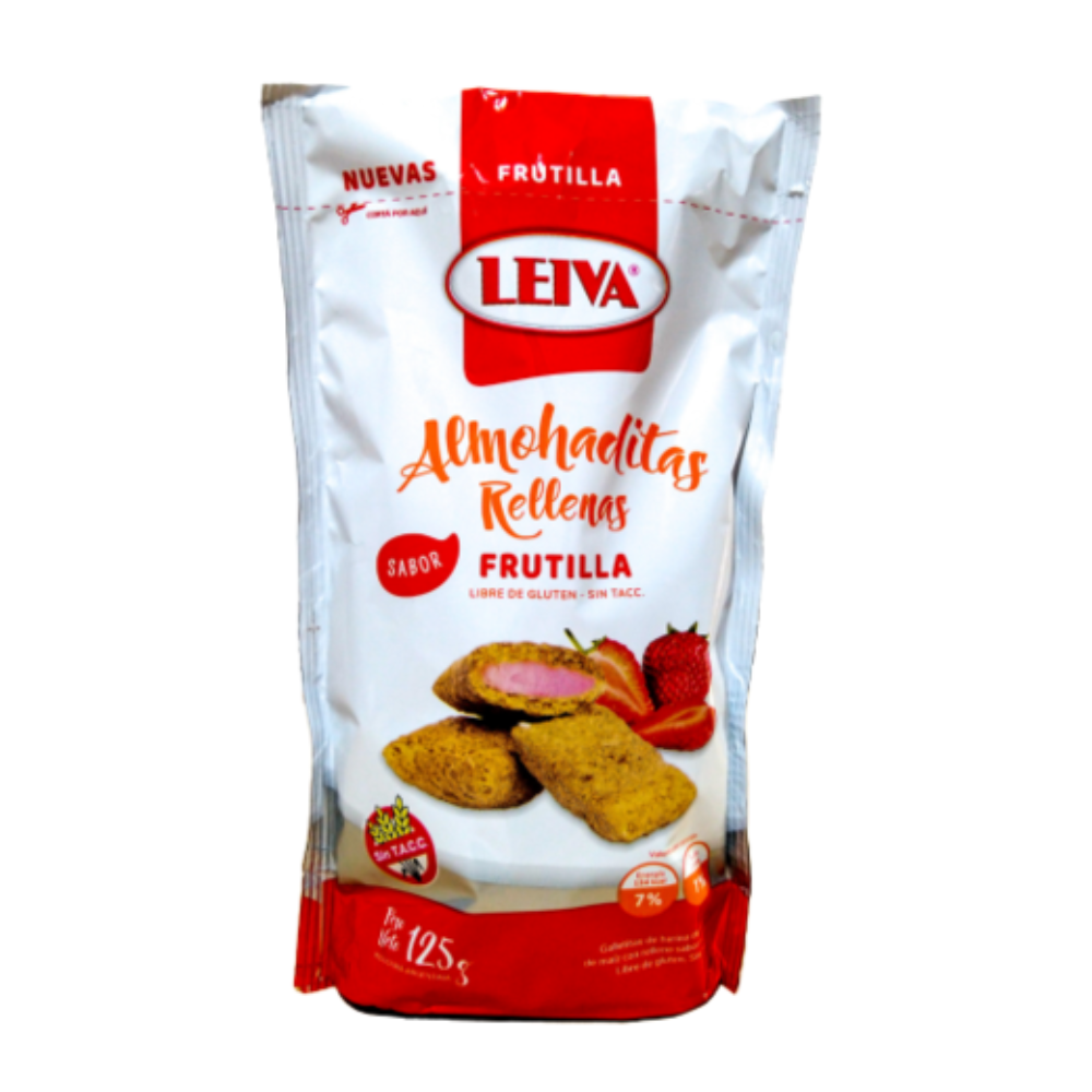 LEIVA ALMOHADITAS DE ARROZ RELL/FRUTILLA 12X125