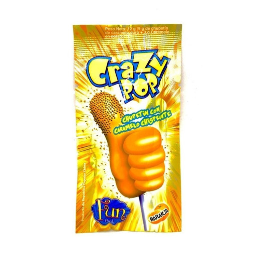 CRAZY POP CHUPETINES NARANJA X10U