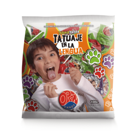 OPEN CANDY CHUPETIN TATUAJE P/LENGUA X100U