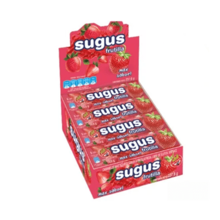 CARAMELOS SUGUS AGRUPADOS FRUTILLA X12U