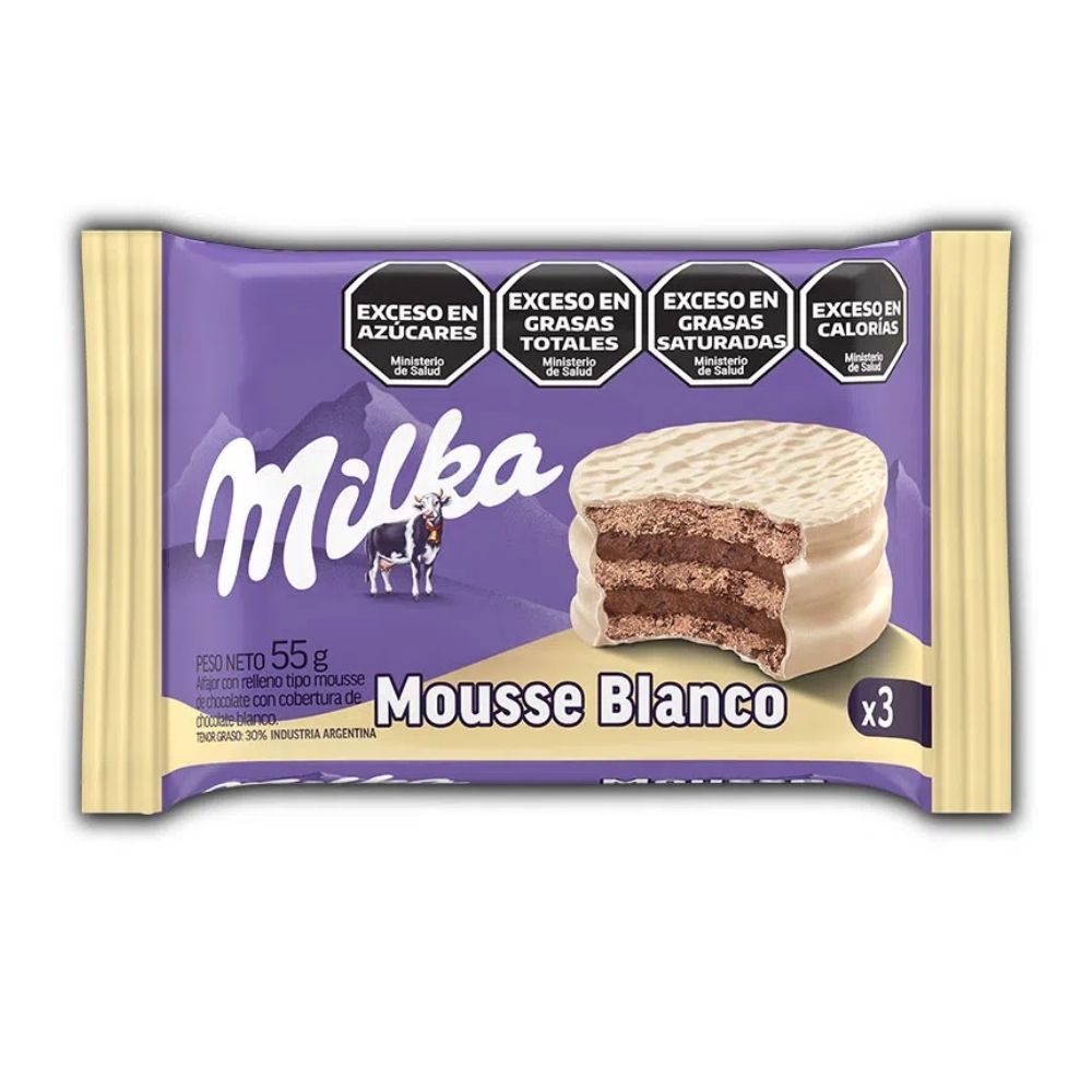 ALFAJOR TRIPLE MILKA MOUSSE BLANCO 36X55G