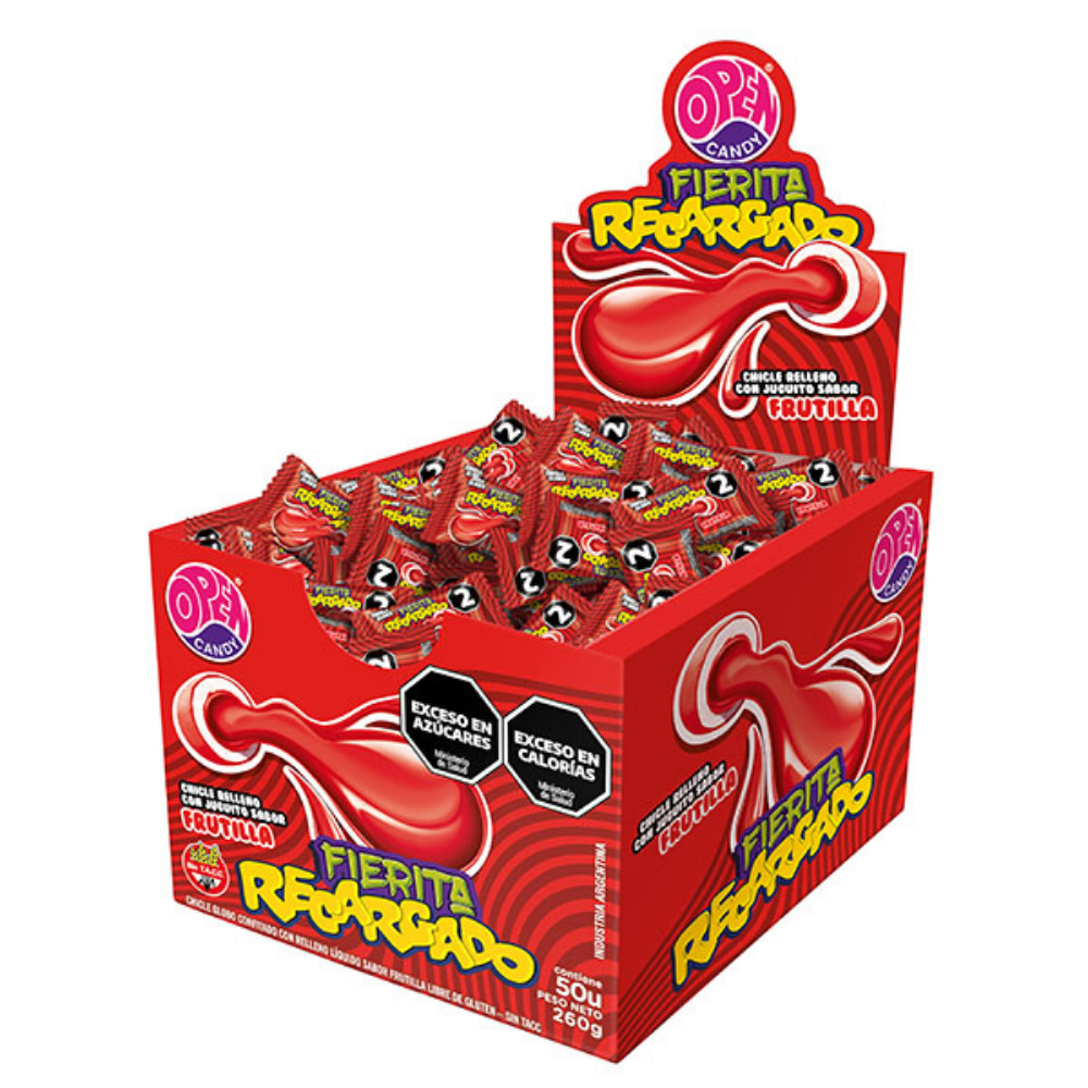 FIERITA CHICLES RECARGADO FRUTILLA X50U
